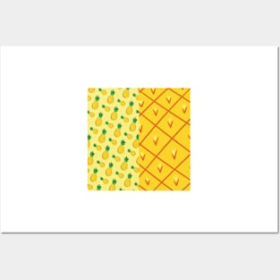 Ripe Tropical Fruity Pineapples Half And Half Posters and Art